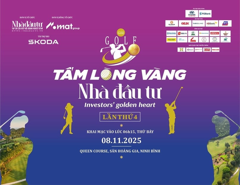 The poster of the golf tournament 'Investors' golden heart'.