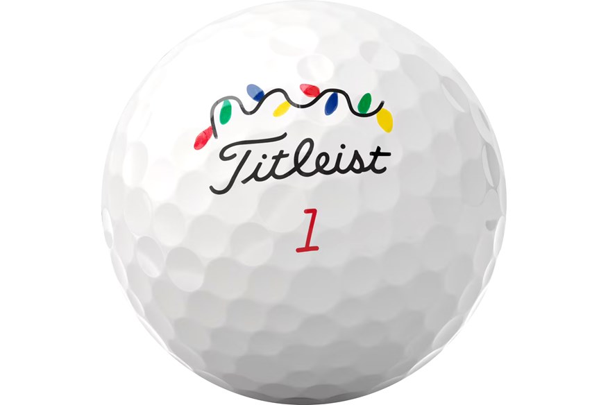 The limited-edition Christmas version of the Titleist Pro V1x.