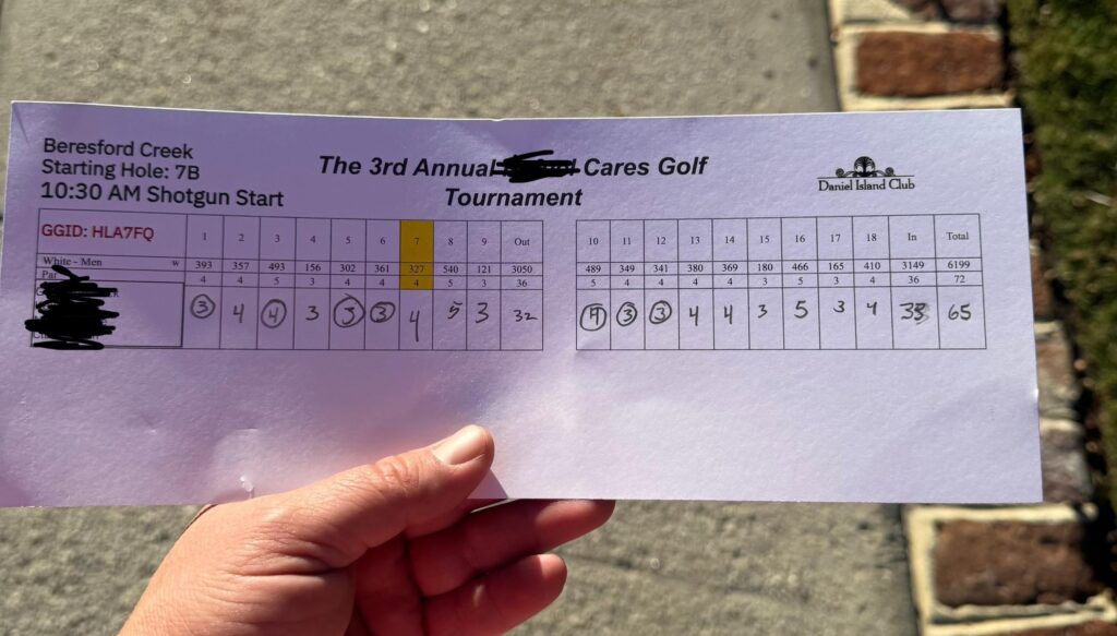 Played a 4 ball scramble solo