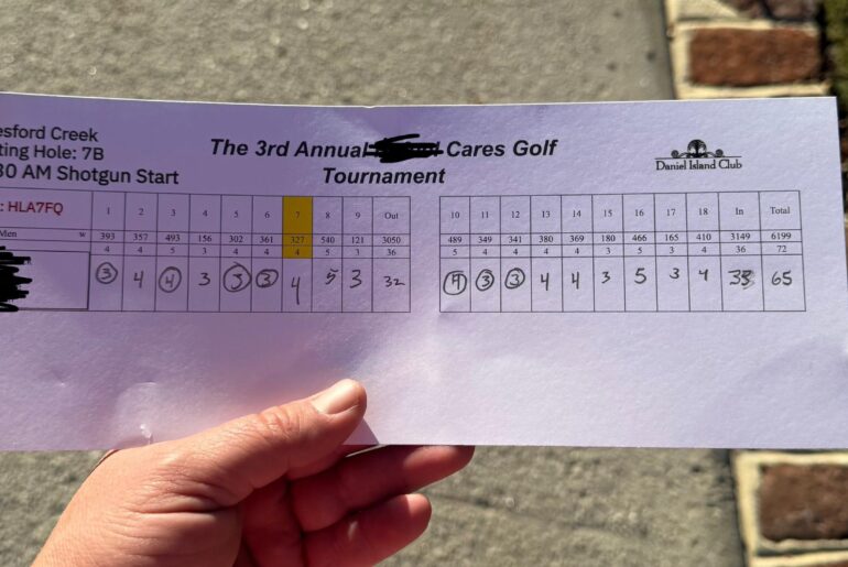 Played a 4 ball scramble solo