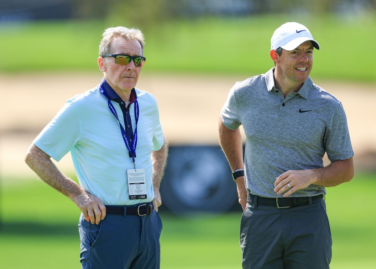 Rory McIlroy with his coach Michael Bannon in Dubai