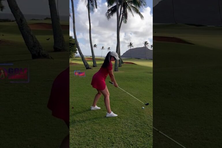 Amazing Golf Swing you need to see | Golf Girl awesome swing | Golf shorts | Stephanie Gibri