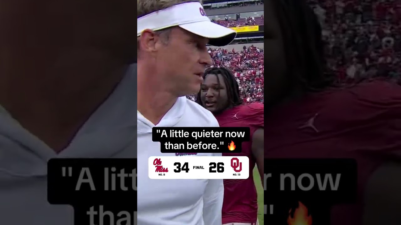 Lane Kiffin was feeling it after a big-time road win over Oklahoma 😤 Lane Kiffin was feeling it after a big-time road win over Oklahoma 😤
