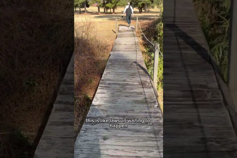 The bridge @crowders_mountain golf course holds. For now …. #golf #golfbridges #golfstagram