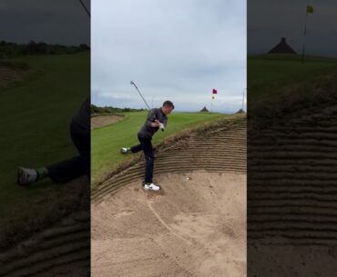 Insane bunker shot at Old Prestwick  Please SUBSCRIBE #golfswing #roadtopro