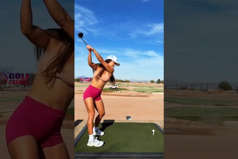 Amazing Golf Swing you need to see | Golf Girl awesome swing | Golf shorts | Michele Uemoto