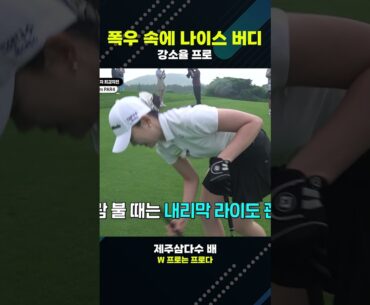 🌧️폭우 속에 나이스 버디👍 #shorts #golf #강소율