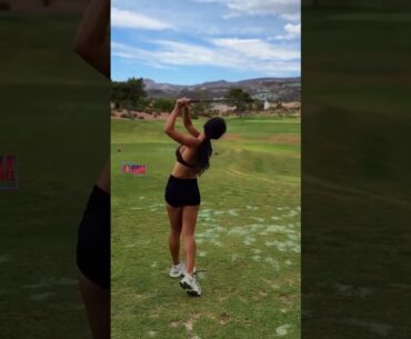 Amazing Golf Swing you need to see | Golf Girl awesome swing | Golf shorts | Michele Uemoto