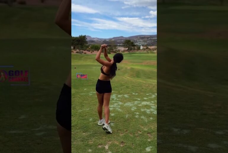 Amazing Golf Swing you need to see | Golf Girl awesome swing | Golf shorts | Michele Uemoto
