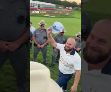 European fans chant for Luke Donald to cotinue as captain 🏆 | BBC Sport #shorts
