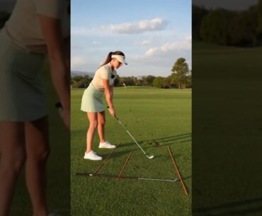 Girl Smashes a Long Drive With Crazy Power! #golf #golfswing #golfgirl