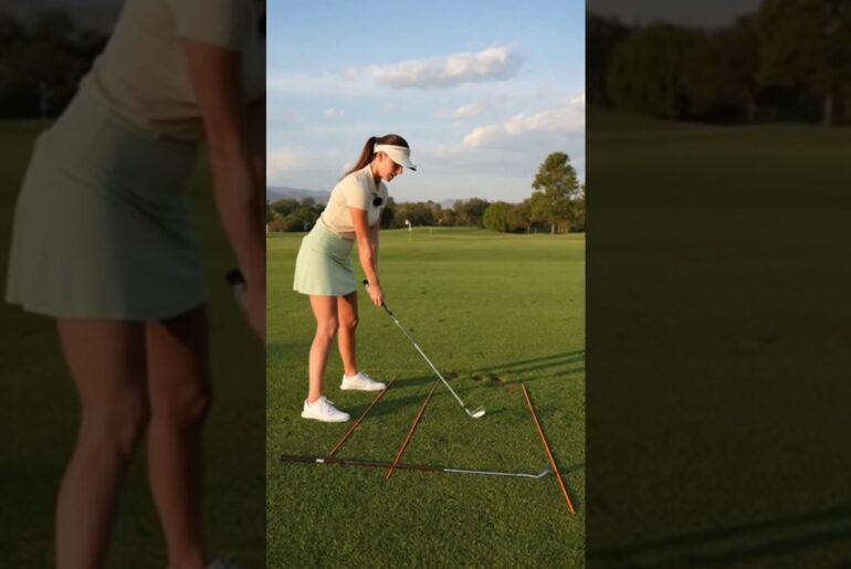Girl Smashes a Long Drive With Crazy Power! #golf #golfswing #golfgirl
