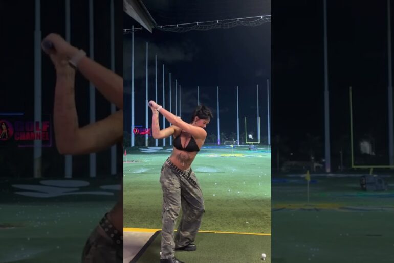 Amazing Golf Swing you need to see | Golf Girl awesome swing | Golf shorts | Kae