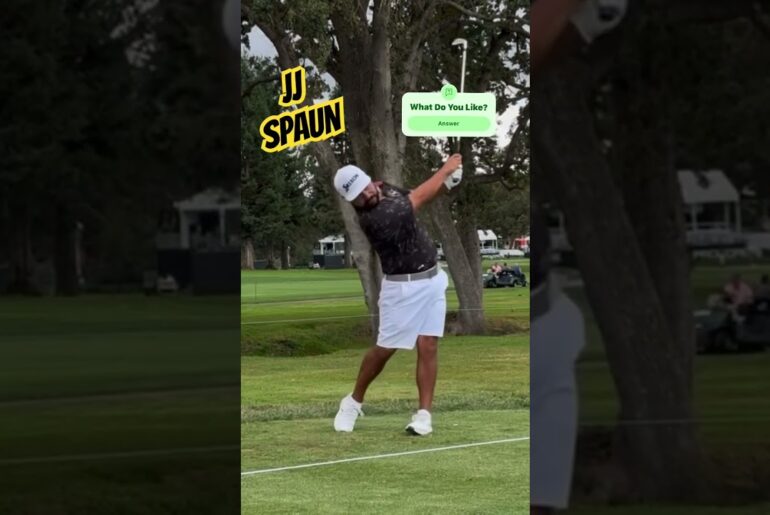 JJ SPAUN Ryder Cup Warmup 2025.  Lots of suspended clubhead training practices #golf #shorts #videos
