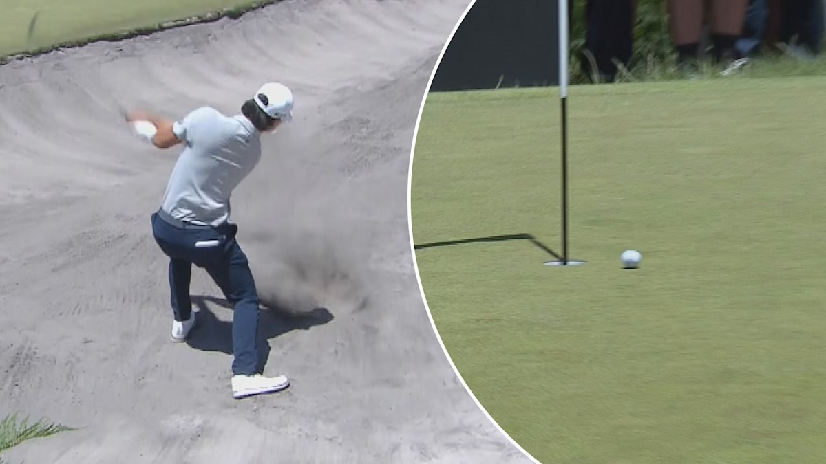 Min Woo Lee stuns crowd with bunker shot in Australian Open final round, video Min Woo Lee stuns crowd with bunker shot in Australian Open final round, video
