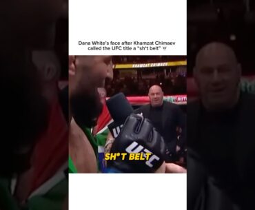 Dana White’s face when Khamzat said this about the UFC title 😭💀. #ufc #mma #ufc319 #khamzatchimaev