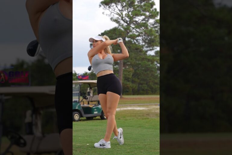 Amazing Golf Swing you need to see | Golf Girl awesome swing | Golf shorts | Kaelee Rene