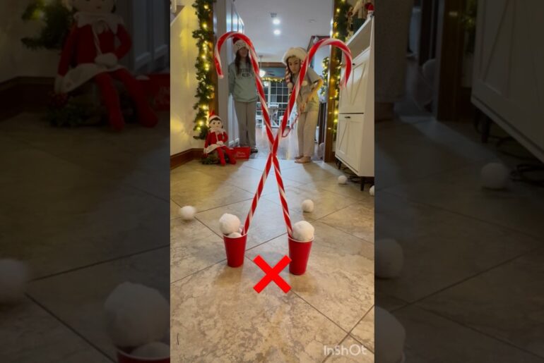 Candy Cane Golf Game! #shortsfeed #holidaygames #games #competition