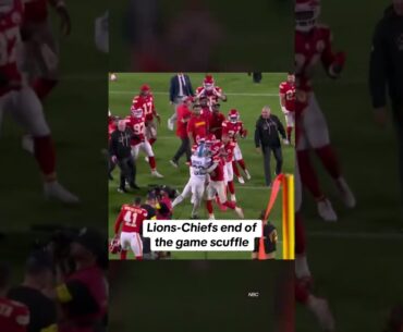 End of the game scuffle after the Chiefs win over the Lions #shorts