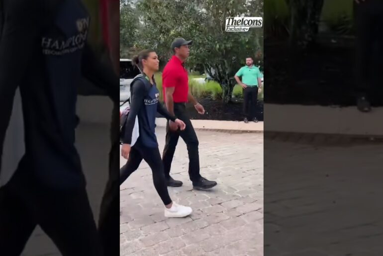 Tiger Woods arrives at the private golf course for an intense practice session #TigerWoods
