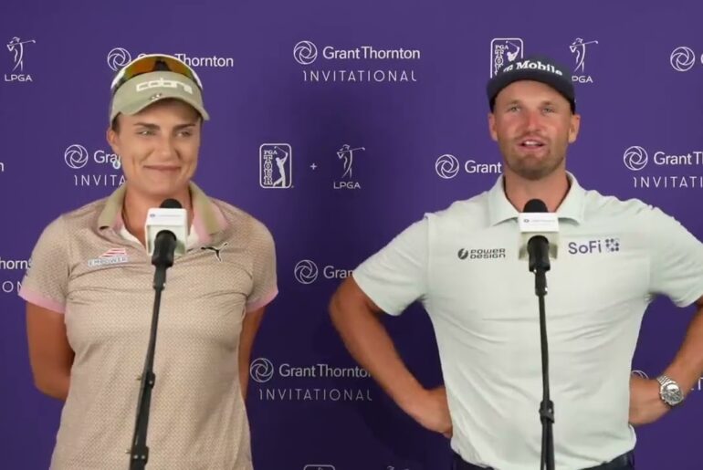 Lexi Thompson SAVES Wyndham Clark After a “Tree/Bush” Miss 😳 (GTI Round 3 | FULL Interview)