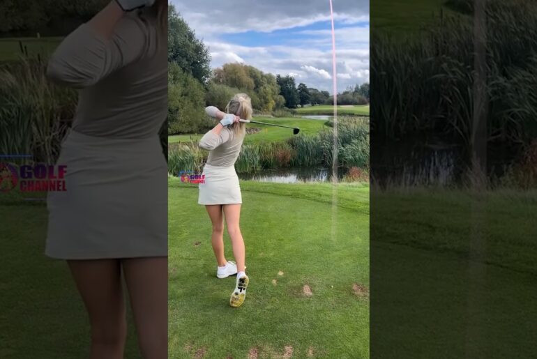 Amazing Golf Swing you need to see | Golf Girl awesome swing | Golf shorts | Lucy Robson