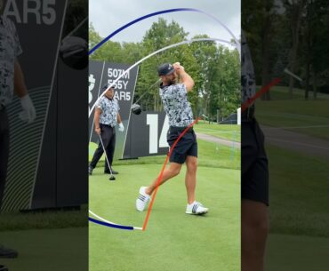 Dustin Johnson golf swing on Shot Tracer app.