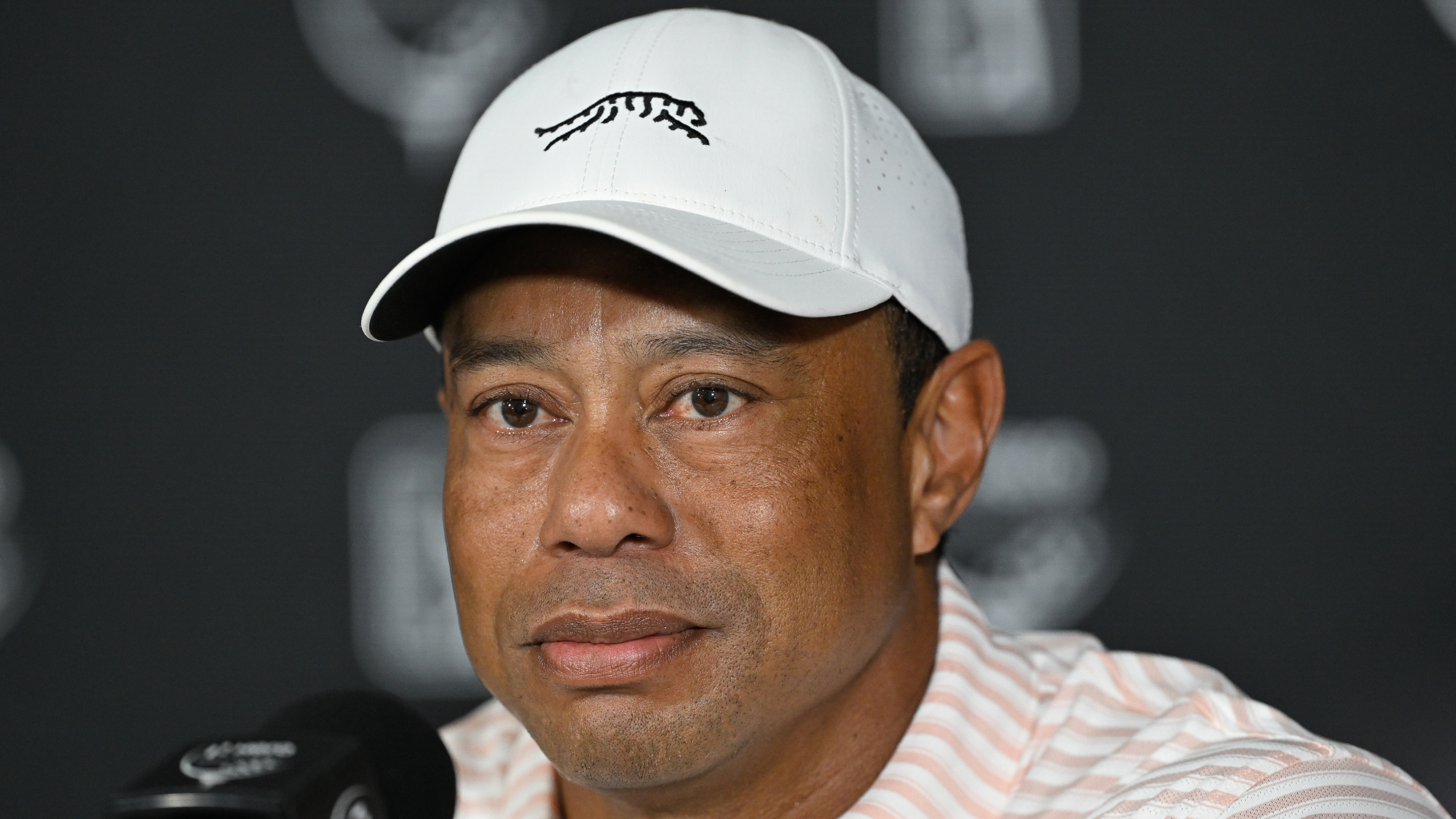Tiger Woods speaking at the Hero World Challenge