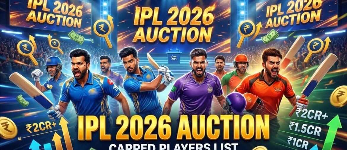 IPL 2026 Auction | Capped Players की पूरी लिस्ट | Base Price के साथ Full Breakdown | #ipl2026