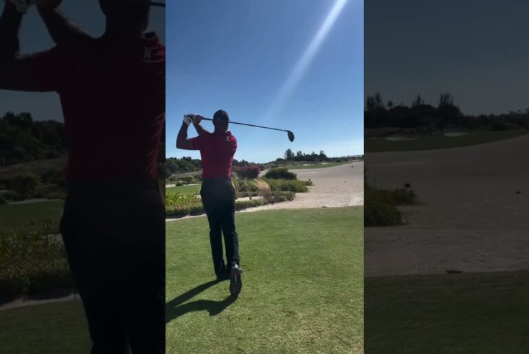 2025 Tiger Woods Awesome Swing Motion & Pre-Shot Routine