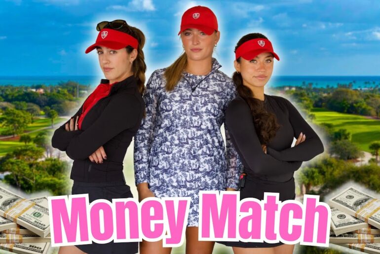 Can we BEAT Two Pros in a Money Match… | Golf Girl Games