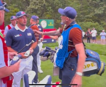 Justin Rose & Bryson’s Caddie Get Into it at Ryder Cup 2025 | Fleetwood’s Caddie Jumps In