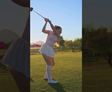 Amazing Golf Swing you need to see | Golf Girl awesome swing | Golf shorts | Claire Bear
