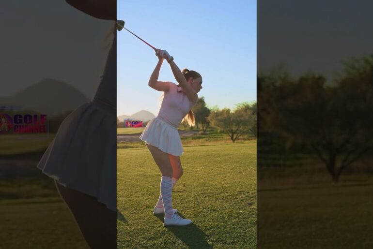 Amazing Golf Swing you need to see | Golf Girl awesome swing | Golf shorts | Claire Bear