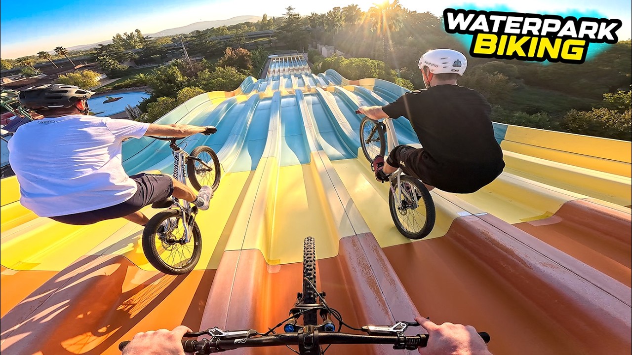 MOUNTAIN BIKING IN A HUGE ABANDONED WATERPARK – FULL SPEED SLIDES! MOUNTAIN BIKING IN A HUGE ABANDONED WATERPARK - FULL SPEED SLIDES!