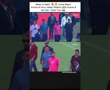 MESSI IN DELHI! 🐐🔥 Lionel Messi Arrives at Arun Jaitley Stadium with Suarez & De Paul | GOAT Tour