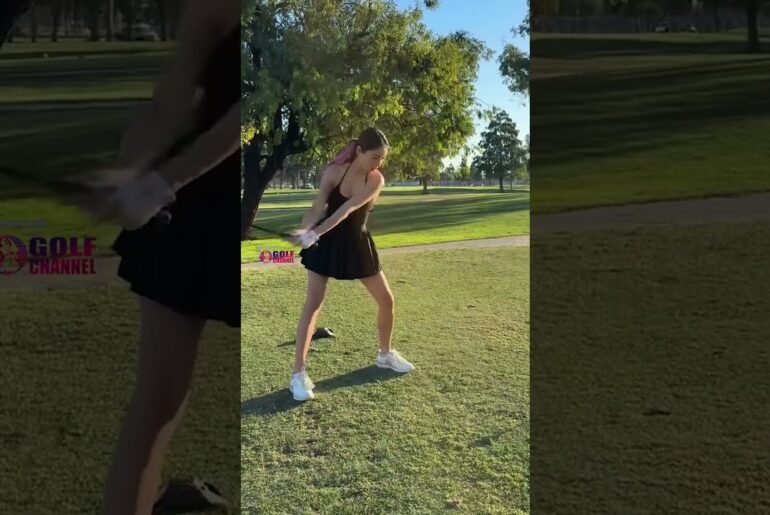 Amazing Golf Swing you need to see | Golf Girl awesome swing | Golf shorts | Jazz