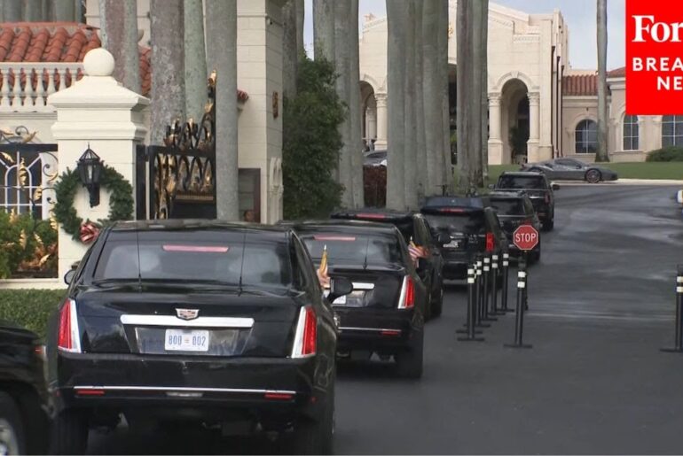 JUST IN: President Trump Arrives At Trump Int'l Golf Club In West Palm Beach, Florida