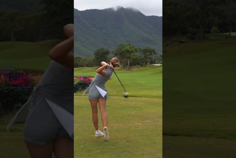 Amazing Golf Swing you need to see | Golf Girl awesome swing | Golf shorts | Sara Michelle Winter