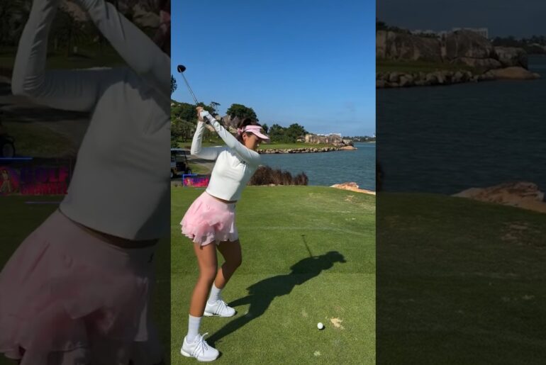 Amazing Golf Swing you need to see | Golf Girl awesome swing | Golf shorts | Dani Sun