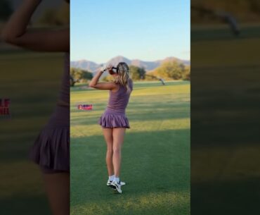 Amazing Golf Swing you need to see | Golf Girl awesome swing | Golf shorts | Abbey Jean