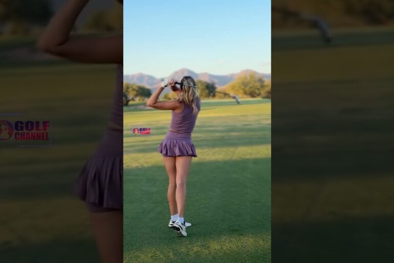 Amazing Golf Swing you need to see | Golf Girl awesome swing | Golf shorts | Abbey Jean