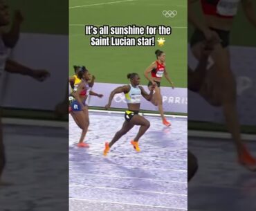 Julien Alfred making history with Saint Lucia’s first-ever Olympic medal! 🇱🇨🥇 #Paris2024 #Olympics