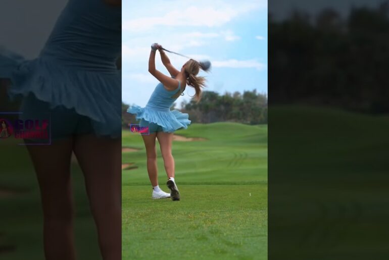 Amazing Golf Swing you need to see | Golf Girl awesome swing | Golf shorts | Sara Michelle Winter