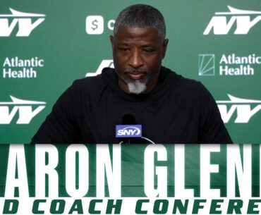 Aaron Glenn updates Justin Fields' injury status, Breece Hall's 1000-yards chase, playing Patriots