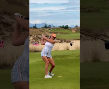 Amazing Golf Swing you need to see | Golf Girl awesome swing | Golf shorts | GABI POWEL
