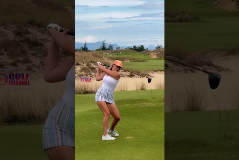 Amazing Golf Swing you need to see | Golf Girl awesome swing | Golf shorts | GABI POWEL