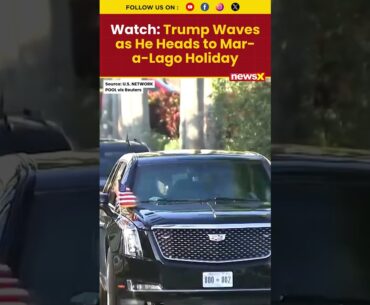 #watch | Trump Waves Goodbye at Golf Course Before Mar-a-Lago Holiday Retreat #trump #shorts #video