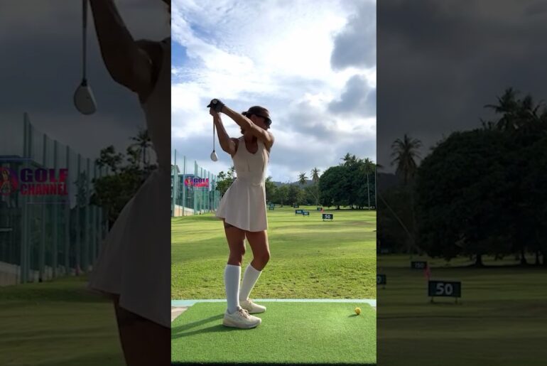 Amazing Golf Swing you need to see | Golf Girl awesome swing | Golf shorts | ELVIRA STEPNA
