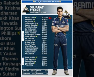GT Full SQUAD IPL 2026 💜 | ipl auction | #shubmangill  #gujarattitans  #ipl #gtteam #shortsfeed
